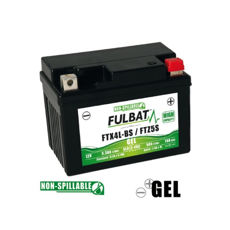 Batterie gel FTX4L-BS / FTZ5S moto 12V 5Ah